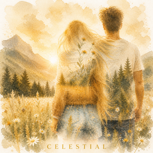 Silhouettes symboliques représentant le choix de suivre son propre chemin malgré l’influence des autres, dans une ambiance douce et spirituelle Celestial