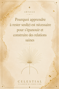 Pourquoi apprendre a rester seul est nécéssaire pour s'épanouir et construire des relations saines